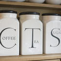 11625   Set of labelled jars for tea, sugar and coffee
