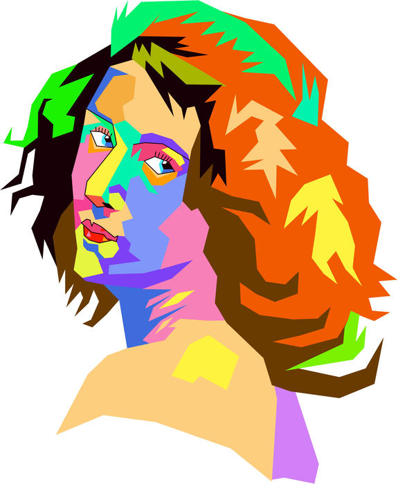 <p>Portrait of a womans face clip art illustration.</p>
