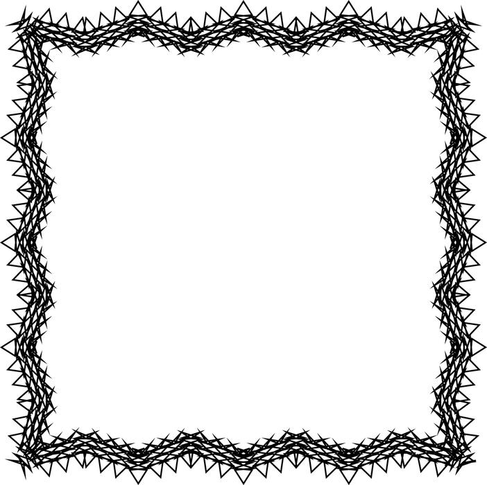 <p>Simple black and white thorny frame - clip art illustration.</p>
