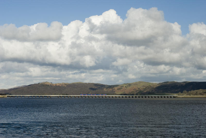 Ulverston railway viaduct, Cumbria wich crosses Morecambe bay linking Lindal-in-Furness to Carnforth