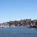 7857   Whitby harbour and abbey ruins