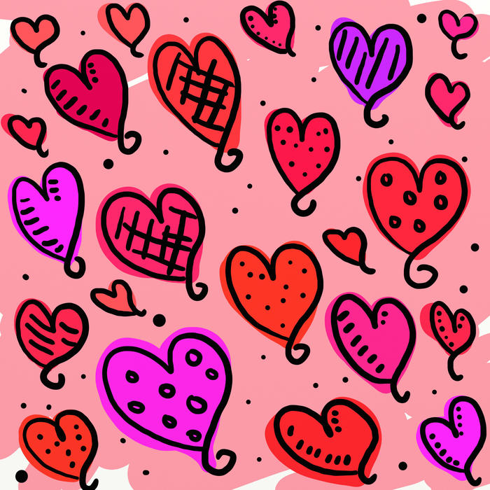 <p>Whimsical pink love heart valentine wallpaper.</p>
