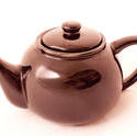 9965   Warm copper colored basic teapot, on white