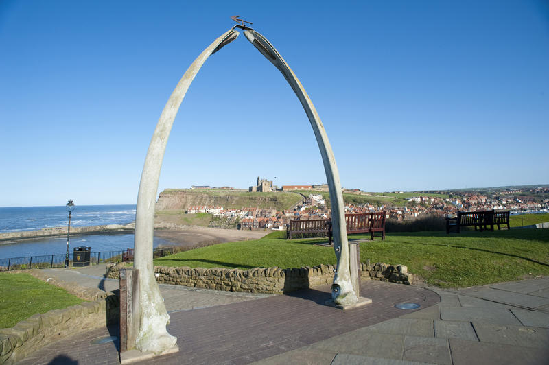 Whale bone monument at Whitby, Yorkshire, composed of the jaw bone of a whale standing in the upright position to form an arch