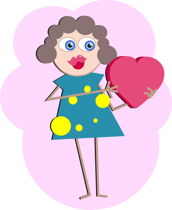 <p>Woman in love cartoon clip art illustration.</p>
