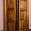 8908   Large old rustic wooden wardrobe