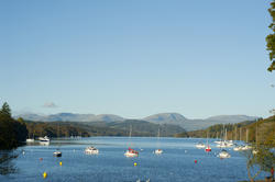 8768   Tranquil view of yachts on Windermere Lake