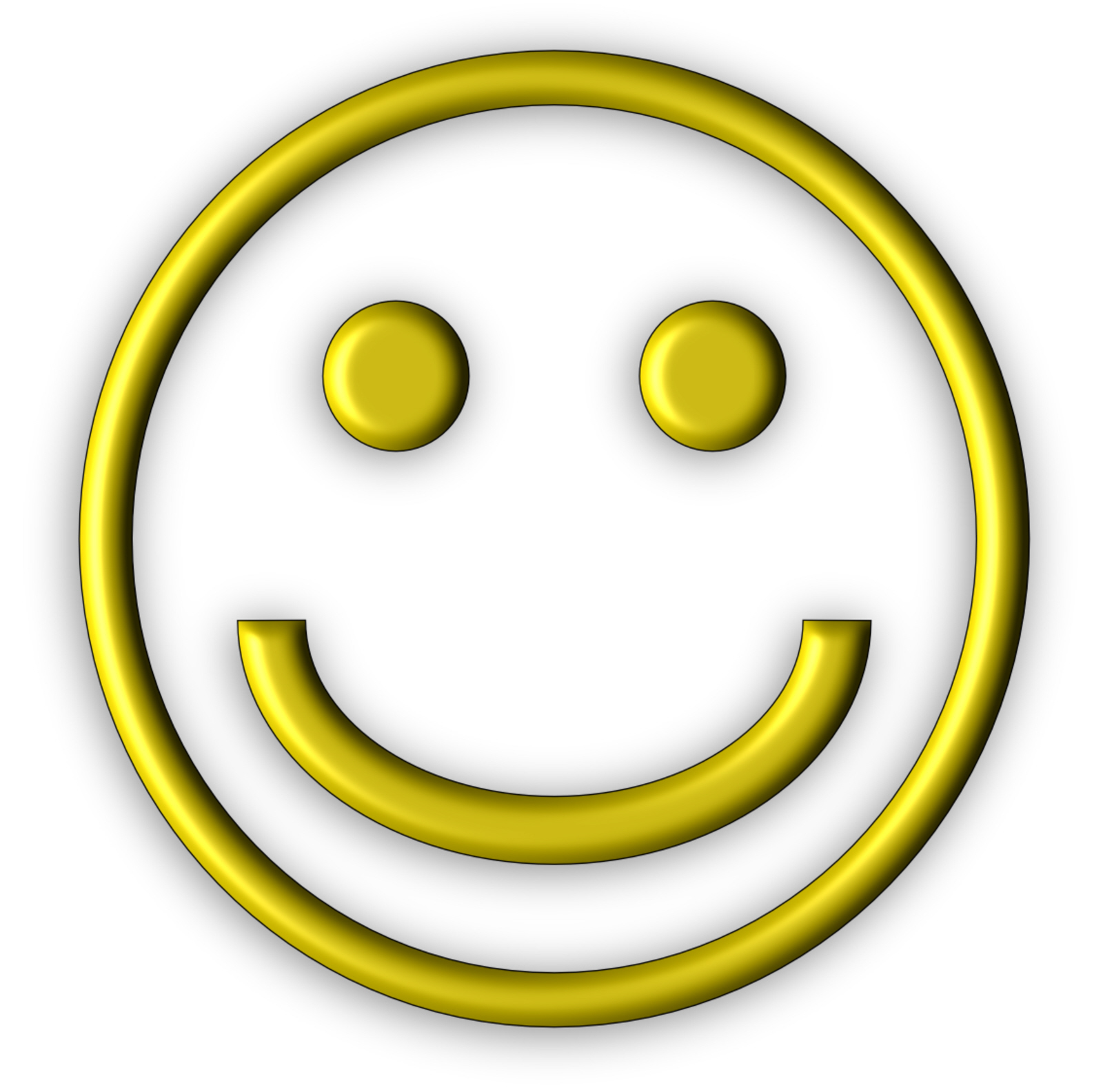 Yellow 3d smiling face clip art illustration. 
