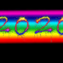 17211   2020 New Year date on a rainbow colored background