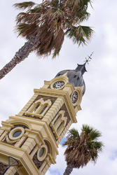 17002   Tilted angle view of the clock tower in Glenelg