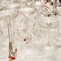 17146   Assorted clean upturned drinks glasses