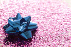 11918   Shiny blue decorative ribbon bow