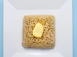 12259   white square bowl with crumpet