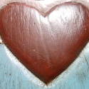 12465   carved red wooden heart
