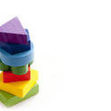 11962   Stack of Colorful Wooden Blocks in White Studio