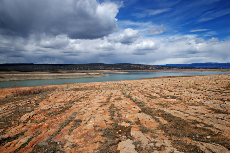 <p>Storm clouds gather over New Mexico&#39;s Heron Lake. &nbsp;Chama and El Vado Lake are nearby.</p>
