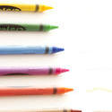 11937   Row of colorful kids wax crayons