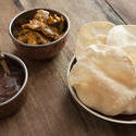 12301   Papadums with chutney and spicy vegetables
