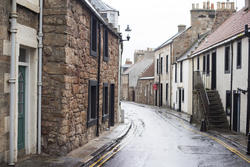 12861   Narrow curved street in Cellardyke, Scotland