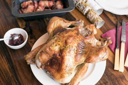 17172   Roast Christmas turkey with accompaniments