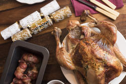 17185   Roast Christmas turkey with bacon rolls