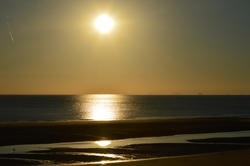 17018   Free sunset photo showing Cleveleys near to Blackpool in the UK.