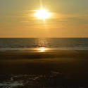 17035   Golden sunset on a UK beach