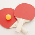 11950   Pair of Tennis Table Paddles with Yellow Ball