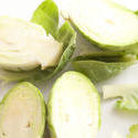 17220   Close up detail of sliced fresh Brussel sprouts