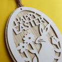 17347   Easter wooden pendant with rabbit