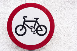 17823   No Cycling road sign in close up