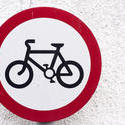 17823   No Cycling road sign in close up