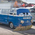 17377    VW camper van with a face on the front