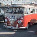 17381   Orange VW camper van from 1960&#039;s.
