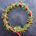 17293   Colourful homemade pine Christmas wreath