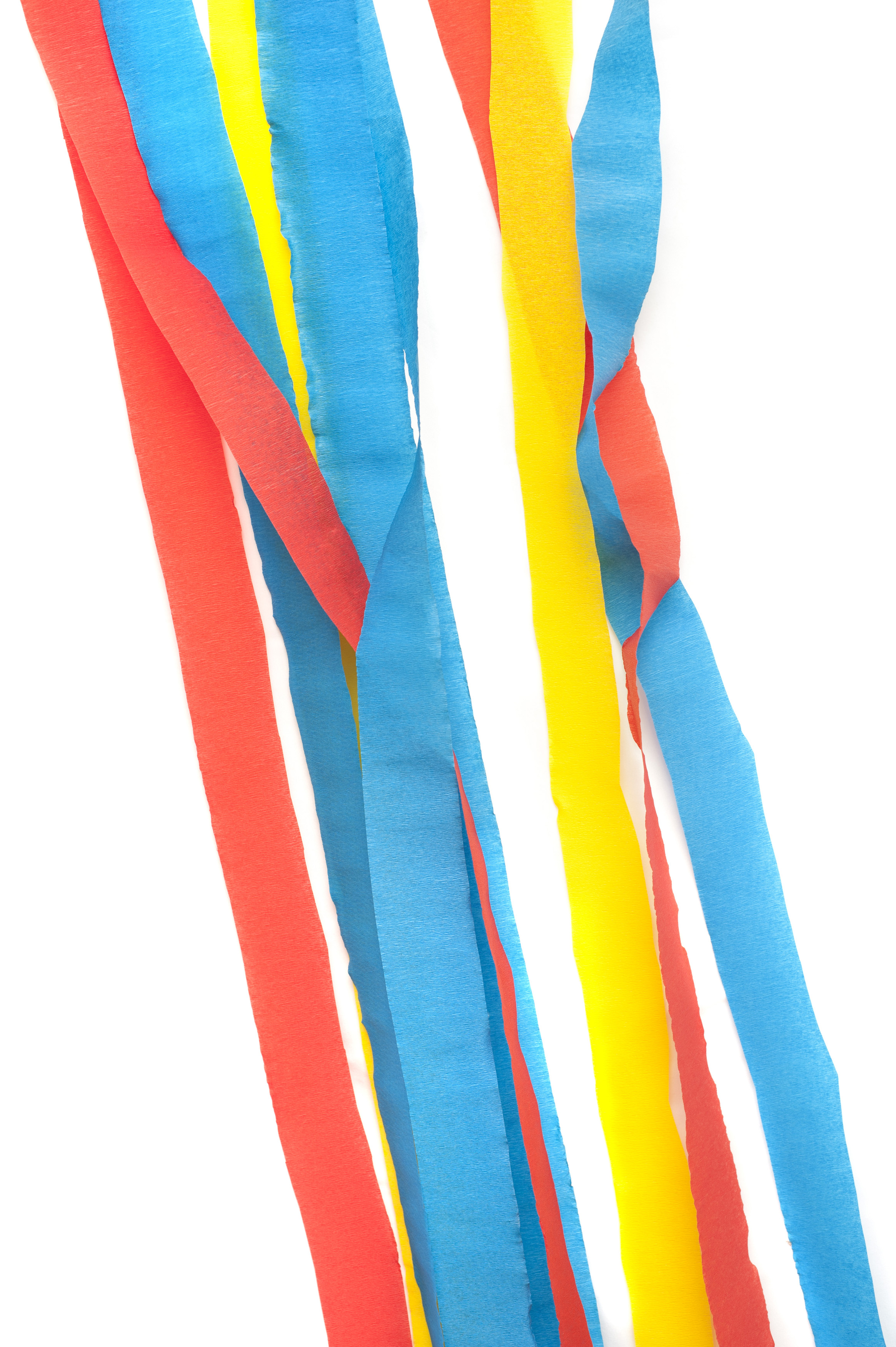 Free Stock Photo 11481 Colored Party Streamers Against White Background